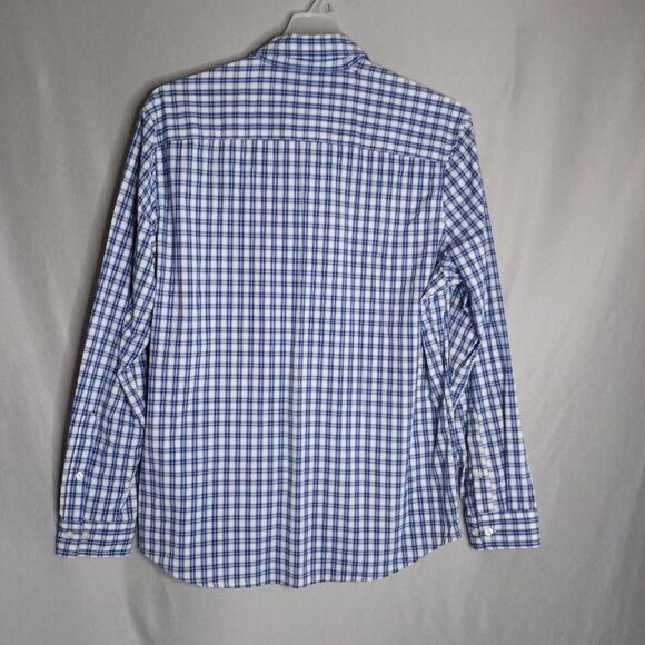 L.L. Bean Men's Slightly Fitted Blue/White Plaid Long Sleeve Button Shirt Size L - Picture 2 of 8